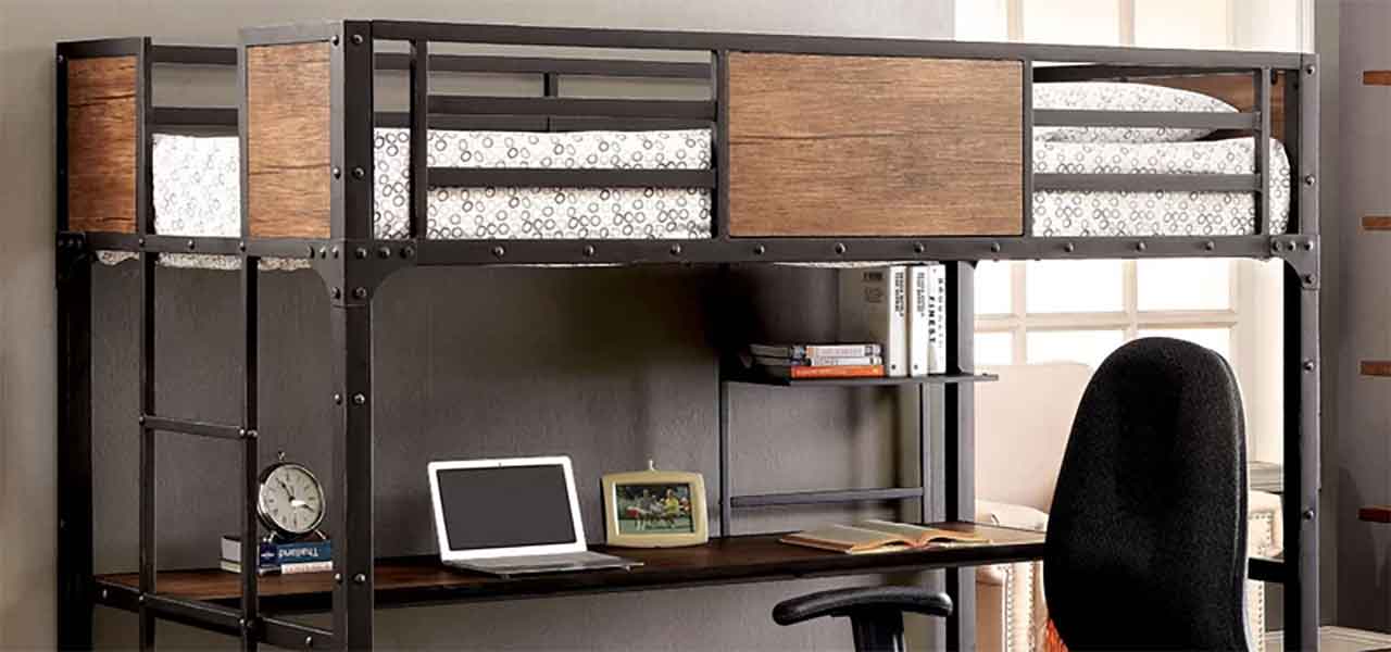 loft bed over desk