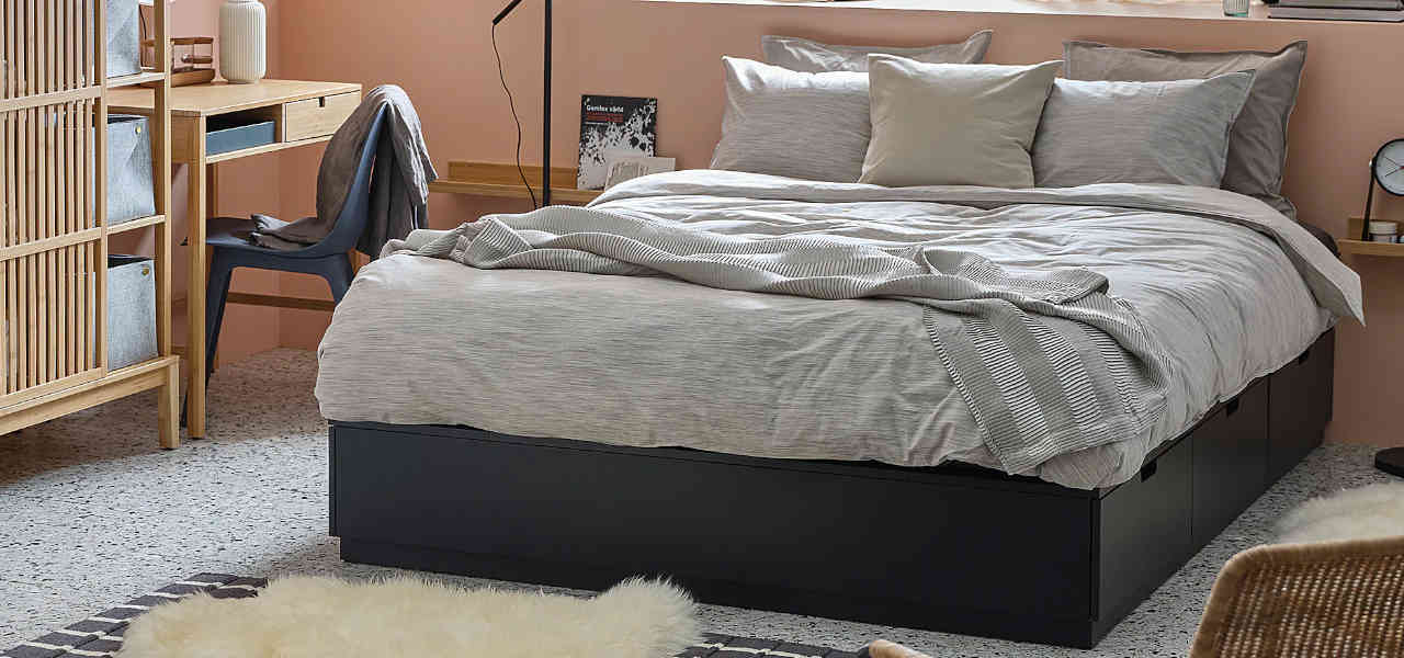 Nordli bed with storage top
