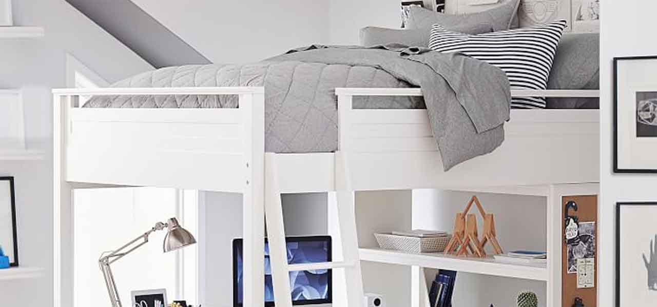 pottery barn loft bed with desk