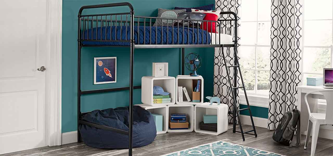 yourzone metal loft bed